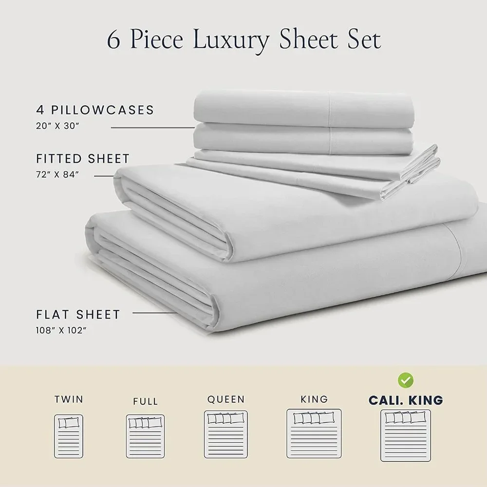 - New King Size Bed Sheets Set - 1800 TC Series 6 Piece Bedding Set - Picture 6 of 7